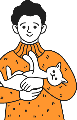 Person holding cat