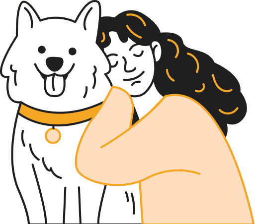 Person hugging dog