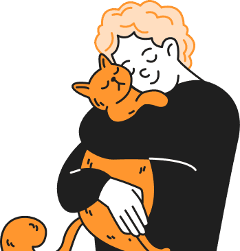 Person hugging cat