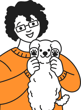 Person holding dog