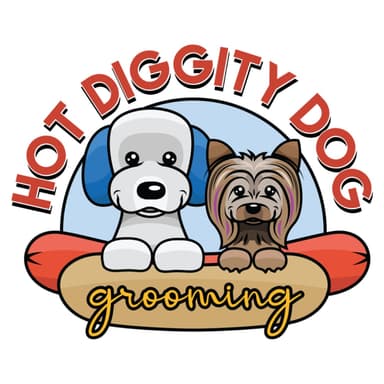 Hot Diggity Dog Grooming Logo