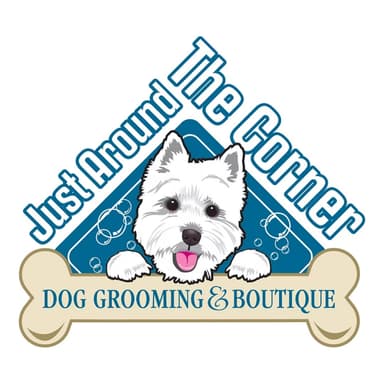 Just Around The Corner, Dog Grooming & Boutique Logo